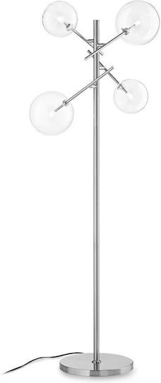 Ideal Lux Equinox Floor Lamp H166xW32cm. with Socket for Bulb G4 Silver