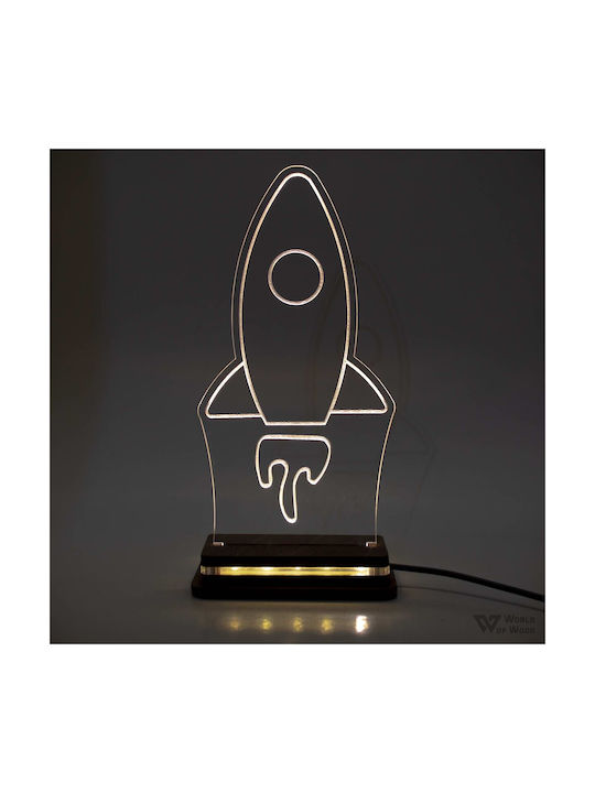 World of Wood Rocket Decorative Lamp LED Transparent