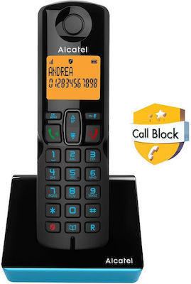 Alcatel S280 EWE Ασύρματο Τηλέφωνο με Aνοιχτή Aκρόαση Μαύρο/Μπλε