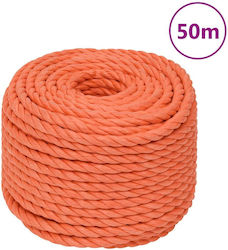 vidaXL Seil mit Durchmesser 12mm und Länge 50m Seil Orange 12mm 50m 152939