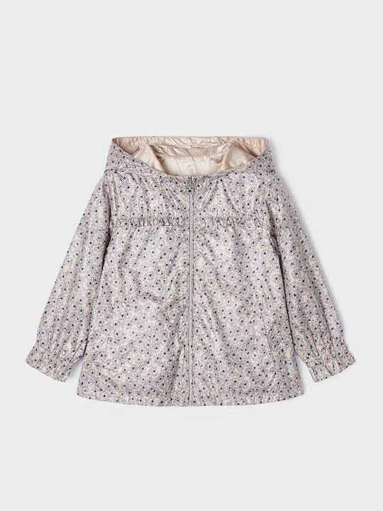 Kids' Casual Jacket Short Windproof Double Sided with Hood Beige