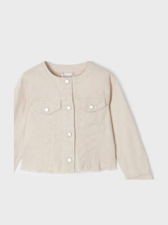 Mayoral Kids Denim Short Beige Jacket