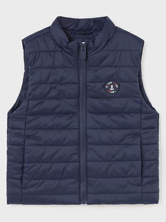 Mayoral Kids' Quilted Jacket Sleeveless Short Navy Blue 23-01372