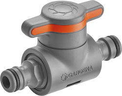 Gardena 18266-50 Σύνδεσμος Σωλήνων Ποτίσματος με Διακόπτη και Αρσενικό Σπείρωμα Γκρι