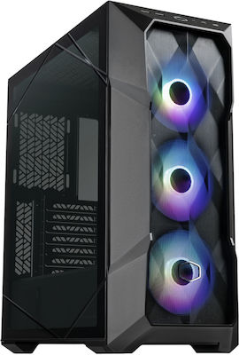 CoolerMaster Masterbox TD500 Mesh V2 Gaming Midi Tower Κουτί Υπολογιστή με Πλαϊνό Παράθυρο και RGB Φωτισμό Μαύρο