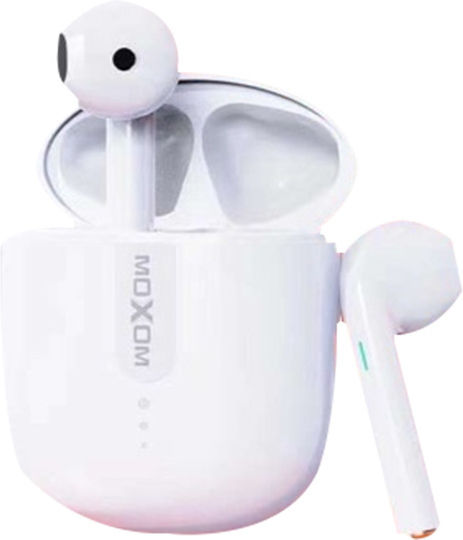 Moxom MX-TW19 Earbud Bluetooth Handsfree Ακουστικά με Θήκη Φόρτισης Λευκά