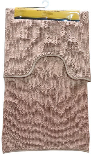 Sidirela Non-Slip Set of Bath Mats for Toilet E-2564 E-2564be Beige 2 Pieces