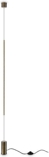 Ideal Lux Filo LED Floor Lamp H704xW6cm. with Warm White Light 1600lm Copper