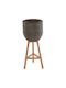 HomeMarkt Γλάστρα Bamboo Φυσικό/Πράσινο 31x31x80εκ.