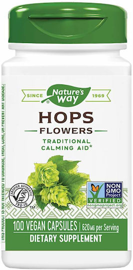 Nature's Way Hops Flowers 100 вегетариански капсули