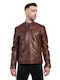 Men's Leather Jacket Paul - Koniak