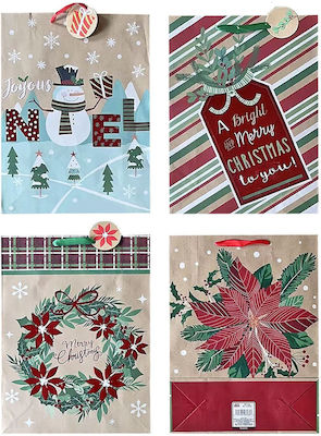 XMASfest Paper Christmas Bag for Gift 33x12.5x45cm. (Various Colors/Designs)