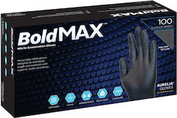 Bournas Medicals Bold Max Γάντια Νιτριλίου σε Μαύρο Χρώμα 100τμχ