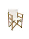 Director's Chair Wooden Retto Walnut / White 1pcs 61x51x86cm.