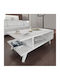 Rectangular Central Coffee Table Titus Wooden White L80xW45xH30cm
