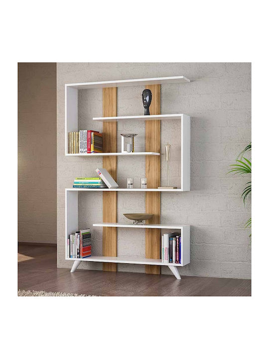 Bibliotecă Rain Culoare Nuc / Alb 120x19.5x162 cm