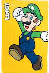 Nintendo Super Mario Bros Luigi Kids Beach Towel Yellow 80x50cm