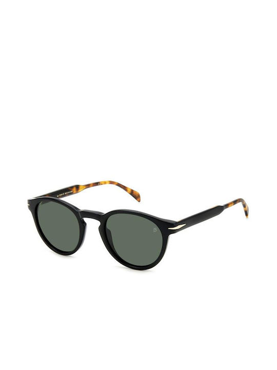 David Beckham Men's Sunglasses with Black Plastic Frame and Green Polarized Lens DB 1111/S WR7/O7