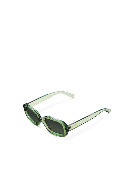 Meller Dashi Women's Sunglasses with All Olive Plastic Frame and Green Polarized Lens