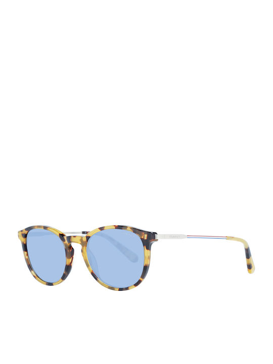 Gant Men's Sunglasses with Brown Tartaruga Frame and Blue Lens GA7217 53V