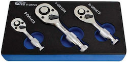 Satra Ratschen-Set mit Vierkant 1/2" / 1/4" / 3/8" 3Stück Satra Ratschen-Set mit Vierkant 1/2" / 1/4" / 3/8" 3Stück