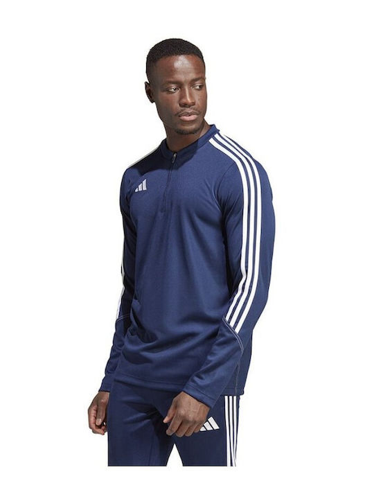 Adidas Tiro 23 Bluza Sportivă pentru Bărbați cu Mânecă Lungă Decolteu cu fermoar Albastru marin