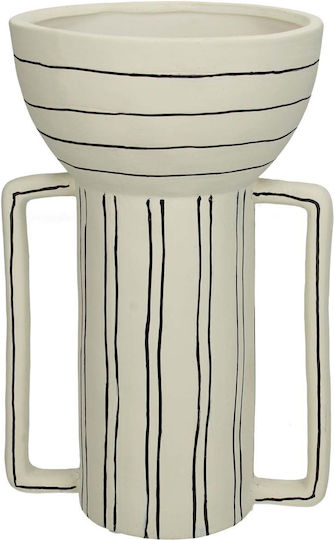 JK Home Decoration Κασπώ Κεραμικό Λευκό 17.4x12.2x18.2εκ.