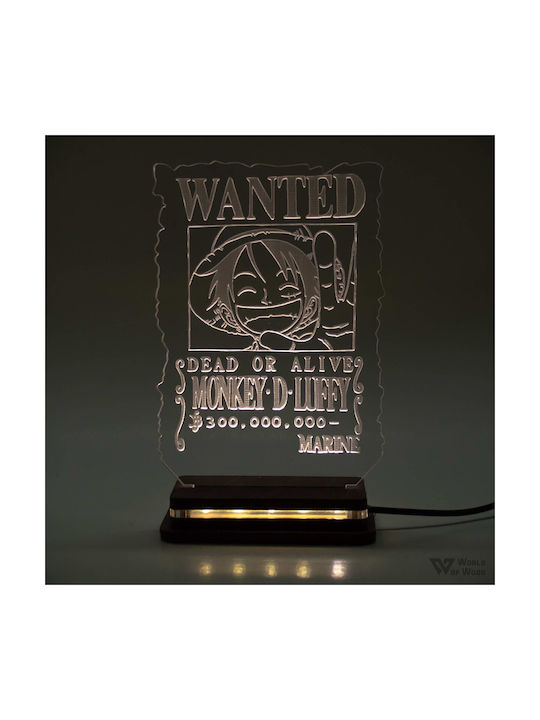 World of Wood World of Wood One Piece - Luffy Wanted Decorative Lamp Transparent