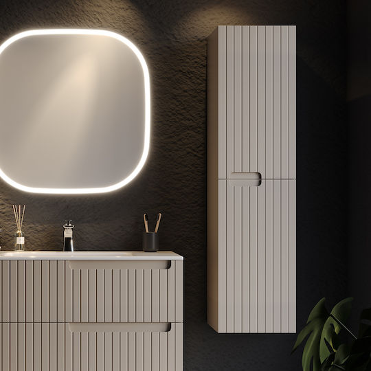 Martin Enza 35 3CENZ035BESM Στήλη Μπάνιου Τοίχου με Ματ Λάκα 35x32x160cm Μπεζ