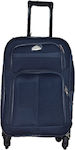 Ormi QR701 Mittlerer Reisekoffer Stoff Blau mit 4 Räder Höhe 58cm