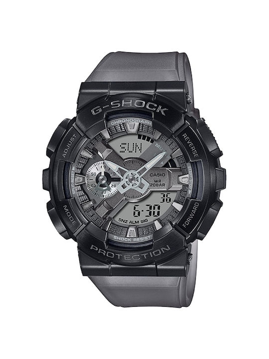 Casio G-shock Αναλογικό/Ψηφιακό Ρολόι Μπαταρίας με Γκρι Καουτσούκ Λουράκι