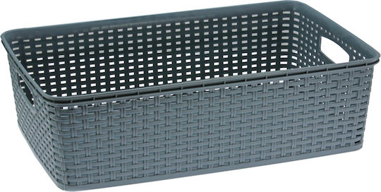 Viosarp Καλάθι Αποθήκευσης Rattan Μπλε 40x17x12cm