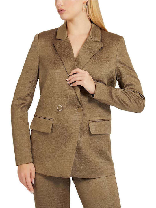 Guess Γυναικείο Μεσάτο Σακάκι Warm Desert Multi