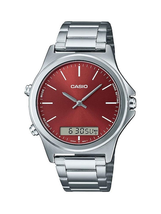 Casio Analog/Digital Uhr Chronograph Batterie mit Silber Metallarmband