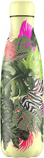 Chilly's Tropical Μπουκάλι Θερμός Ανοξείδωτο BPA Free 500ml Monstera Leaves