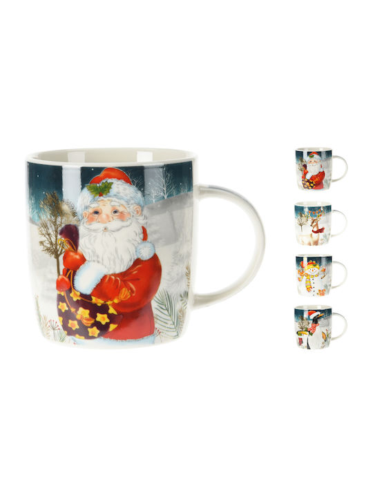 JK Home Decoration Χριστουγεννιάτικη Κούπα Πορσελάνινη 9x9x12x9εκ. (Διάφορα Σχέδια)