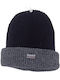 Thinsulate beanie men's cap with fleece lining and visor (black-grey,one size,synthetic)