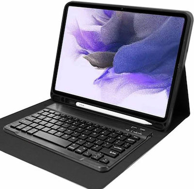 Tech-Protect Folio Klappdeckel Synthetisches Leder mit Tastatur Englisch US Schwarz (Galaxy Tab S8 Ultra) X900/X905