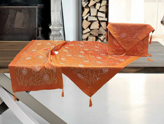 Linea Home Checkered Set 7 Pieces Pickle Orange 85x85cm