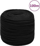 vidaXL Rope with Diameter 10mm and Length 100m Rope Black 10mm 100m 152824