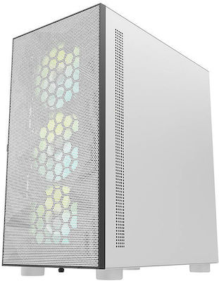 Darkflash DLM21 Mesh Gaming Midi Tower Computer Case with Window Panel White