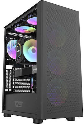 Darkflash DLC29 Gaming Midi Tower Κουτί Υπολογιστή με Πλαϊνό Παράθυρο All Mesh Black