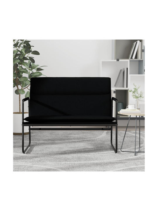 Two-Seater Couch Black 100x64x80 cm
