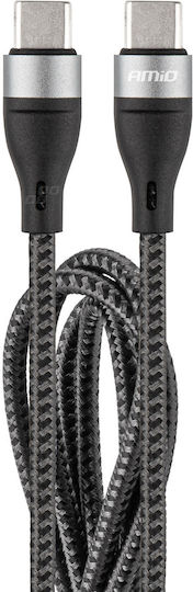 AMiO UC-18 Braided USB 2.0 Cable USB-C male - USB-C 60W Μαύρο 2m 02930