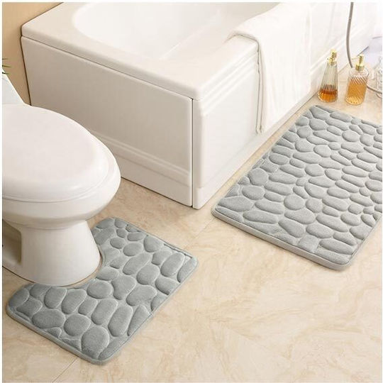 Σετ Πατάκια Μπάνιου Memory Foam ΑΤ00011956 Γκρι 2τμχ Σετ Πατάκια Μπάνιου Memory Foam ΑΤ00011956 Γκρι 2τμχ