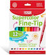 +Efo Supercolor Fine-Tip Waschbare Zeichenmarker Dünne Set 12Stück