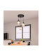 Pakketo PWL-1195 Black Ceiling Light with E27 Socket 30x30x80cm