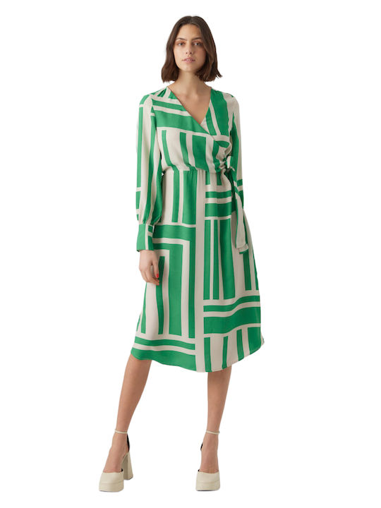 Brita Midi Dress Wrap Green