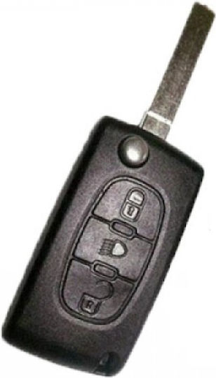 Foldable Car Key Shell with Blade with 3 Buttons for Citroen
