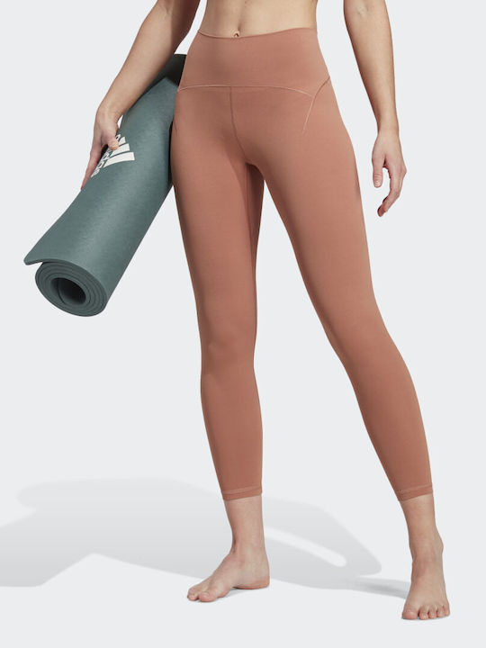 Adidas Luxe Studio 7/8 Yoga Frauen Gekürzt Leggings Hochgeschnitten Clay Strata